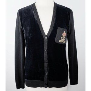 New sz S Ralph Lauren Purple Label sweater cardigan embroidered cashmere